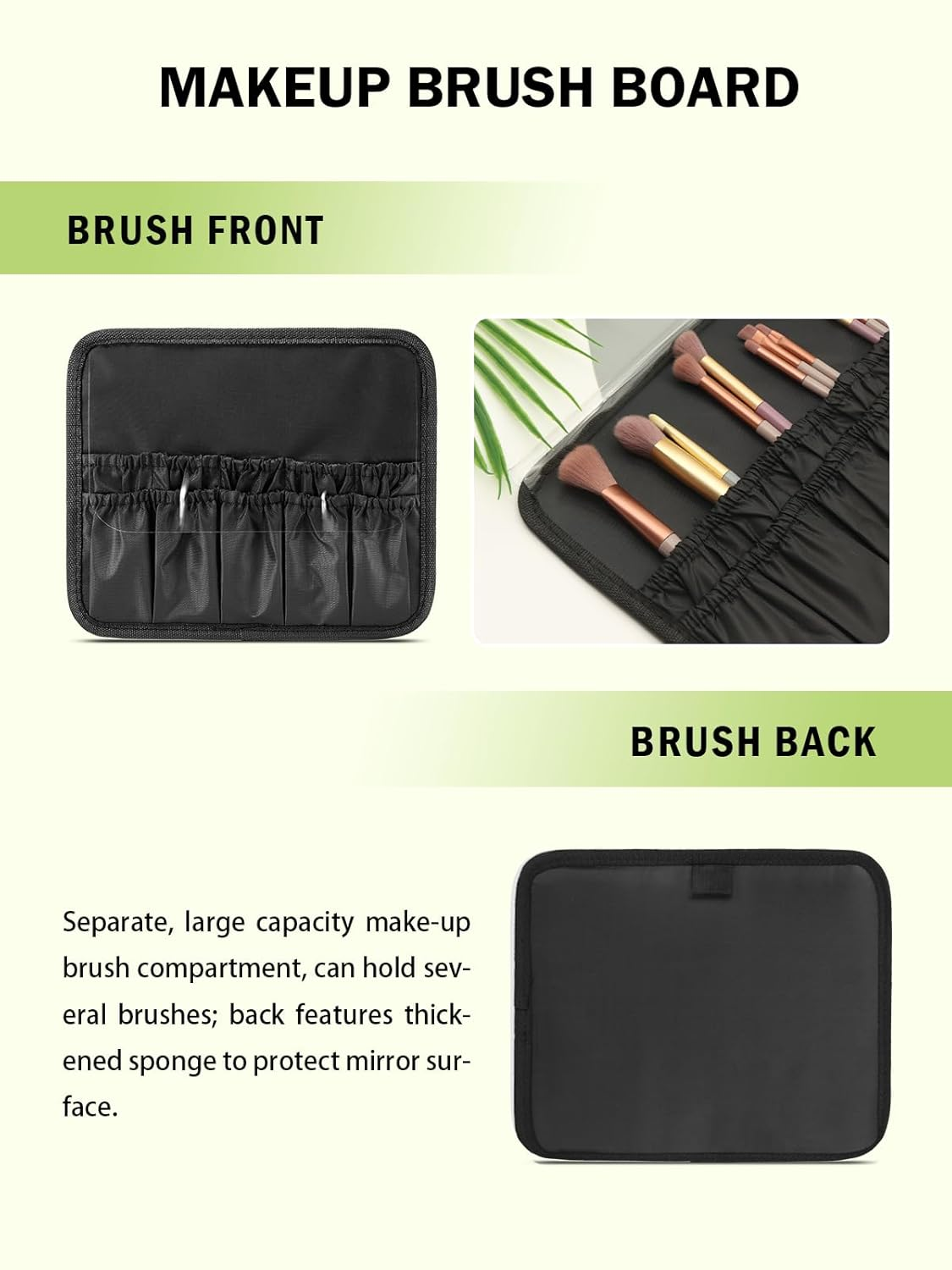 IDFINE Travel Makeup Bag With LED Mirror, Cosmetic Train Case with Light up Mirror, Portable Makeup Artist Organizer Bag with Adjustable Dividers, Makeup Brush Holder Storage, Black