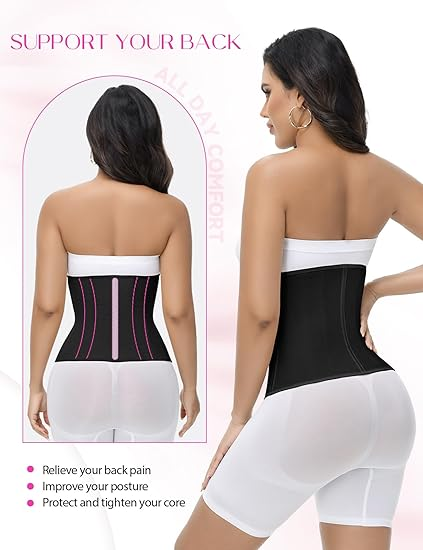 EHIW Waist Trainer for Women Latex Underbust Waist Cincher Corset Sport Girdle Hourglass Body Shaper , S