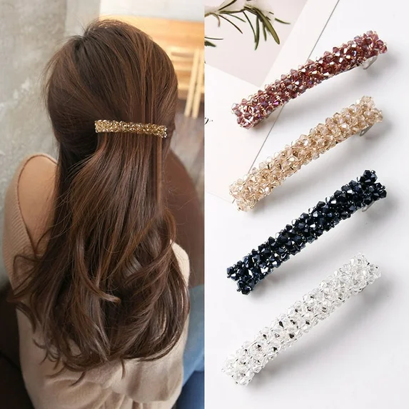 EHIW Elegant Hair Clips Fashion Hair Barrettes for Women, Sparkly Glitter Rhinestones Flowers Hairpin French Style Hairclips Vintage Hair Accessoires for Women
