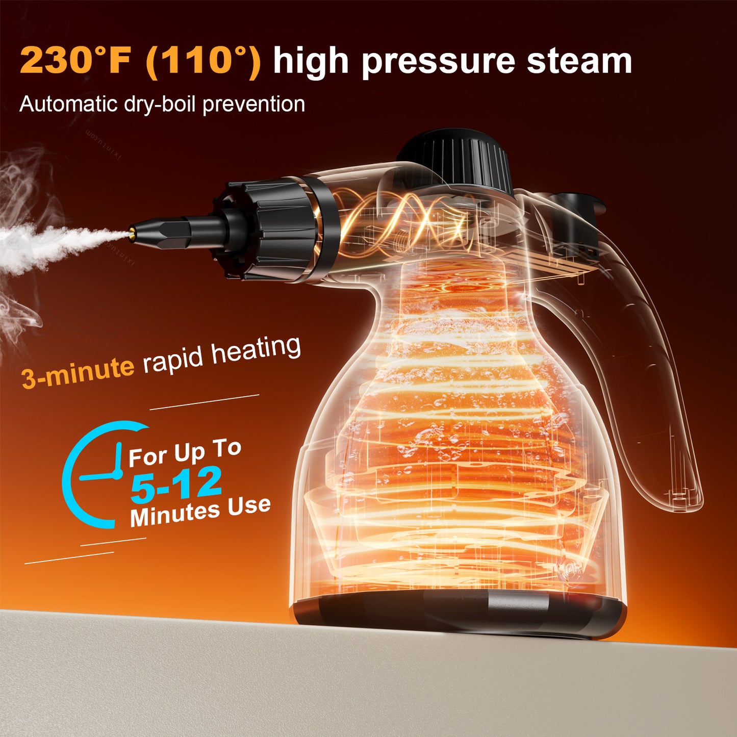 Steam Cleaner, Aspiron Upgrade Steamer for Carpet and Upholstery, Floors, Tiles, Car