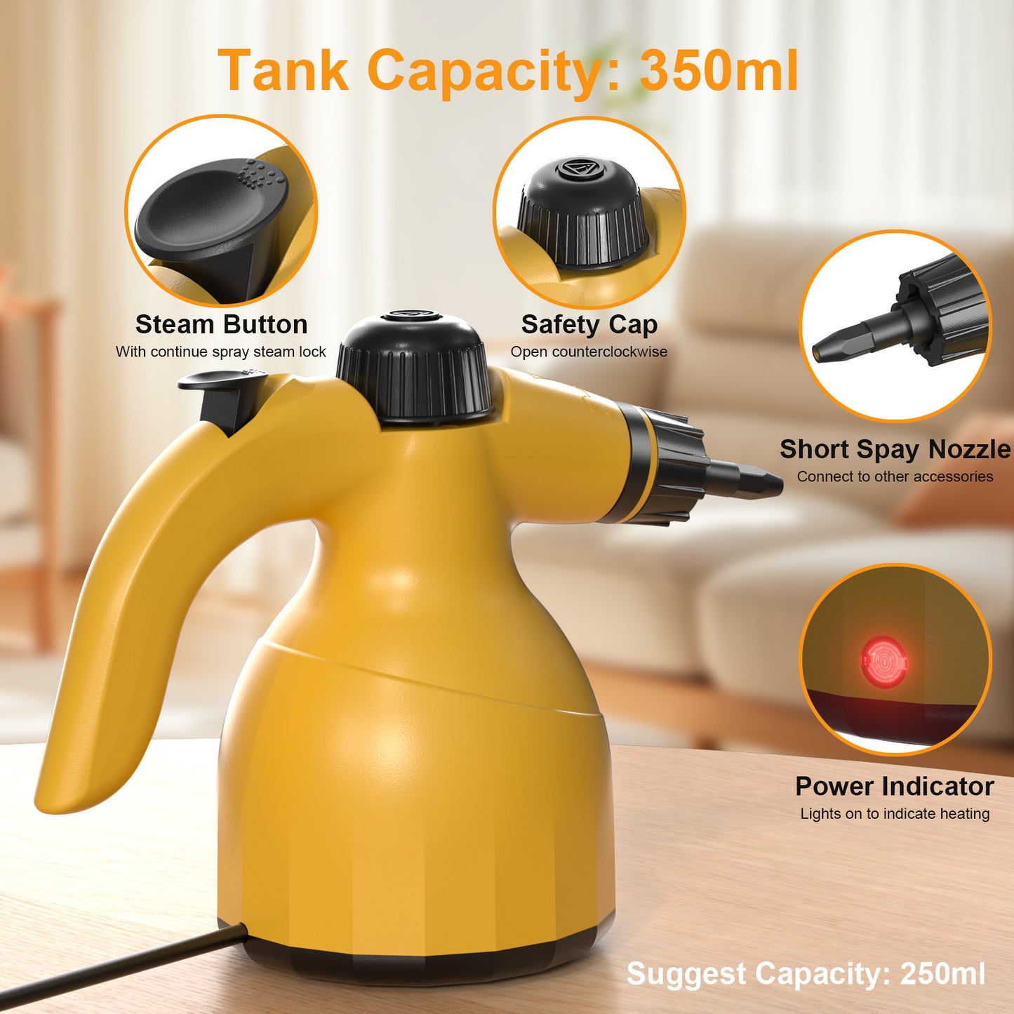 Steam Cleaner, Aspiron Upgrade Steamer for Carpet and Upholstery, Floors, Tiles, Car