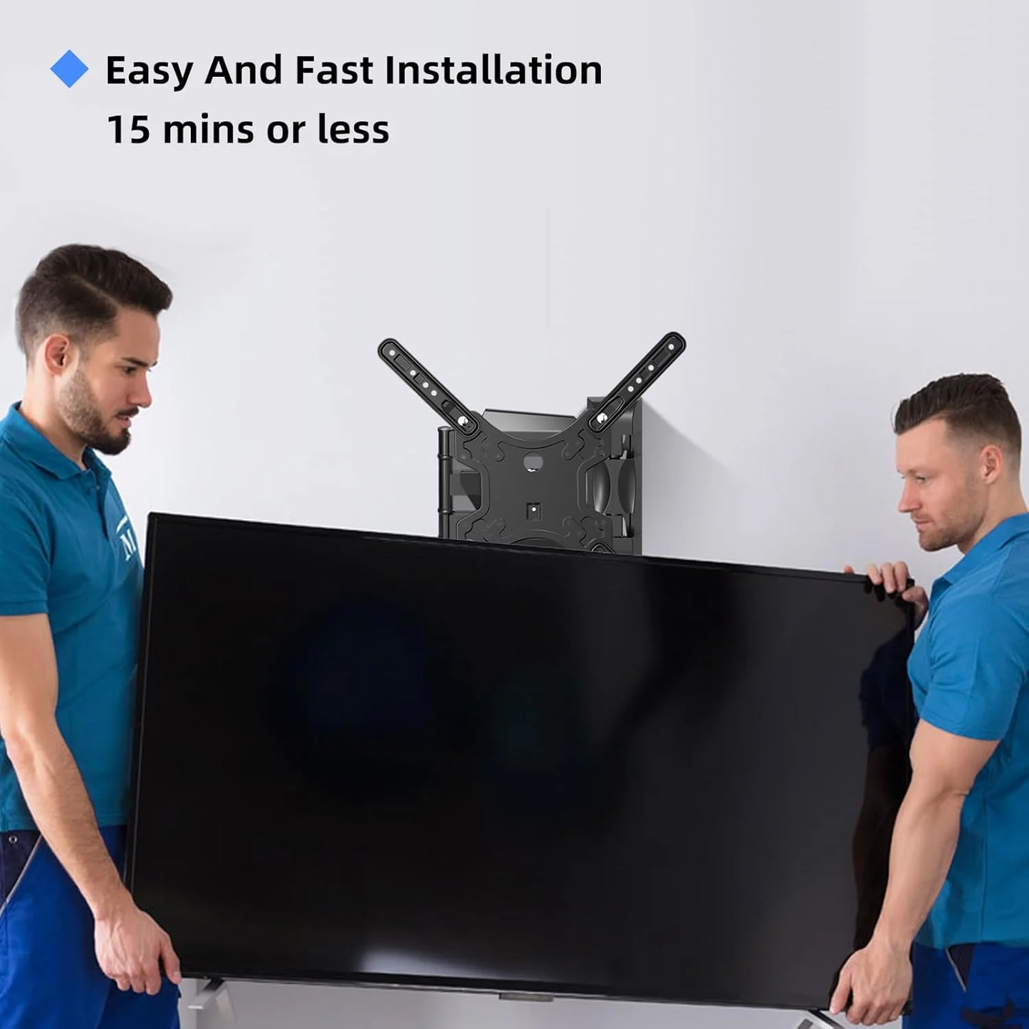 LOOKFUN Full Motion TV Monitor Wall Mount Bracket Articulating Arms Swivel Tilt Extension Rotation for Most 32-55 Inch LED LCD Flat Curved Screen TVs & Monitors, Max VESA 400x400mm