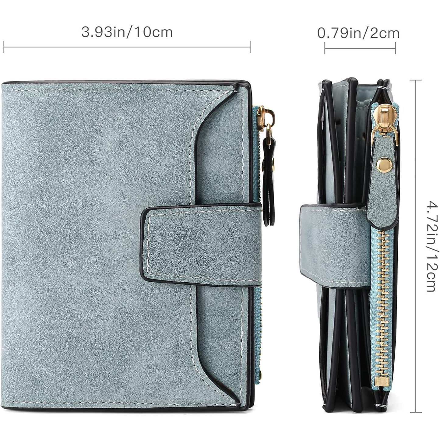 EHIW Small Wallet for Women, Bifold Compact Breathable Soft Leather Wallet with Card Holder, Zipper Coin Pocket and ID Window, Deep Pink