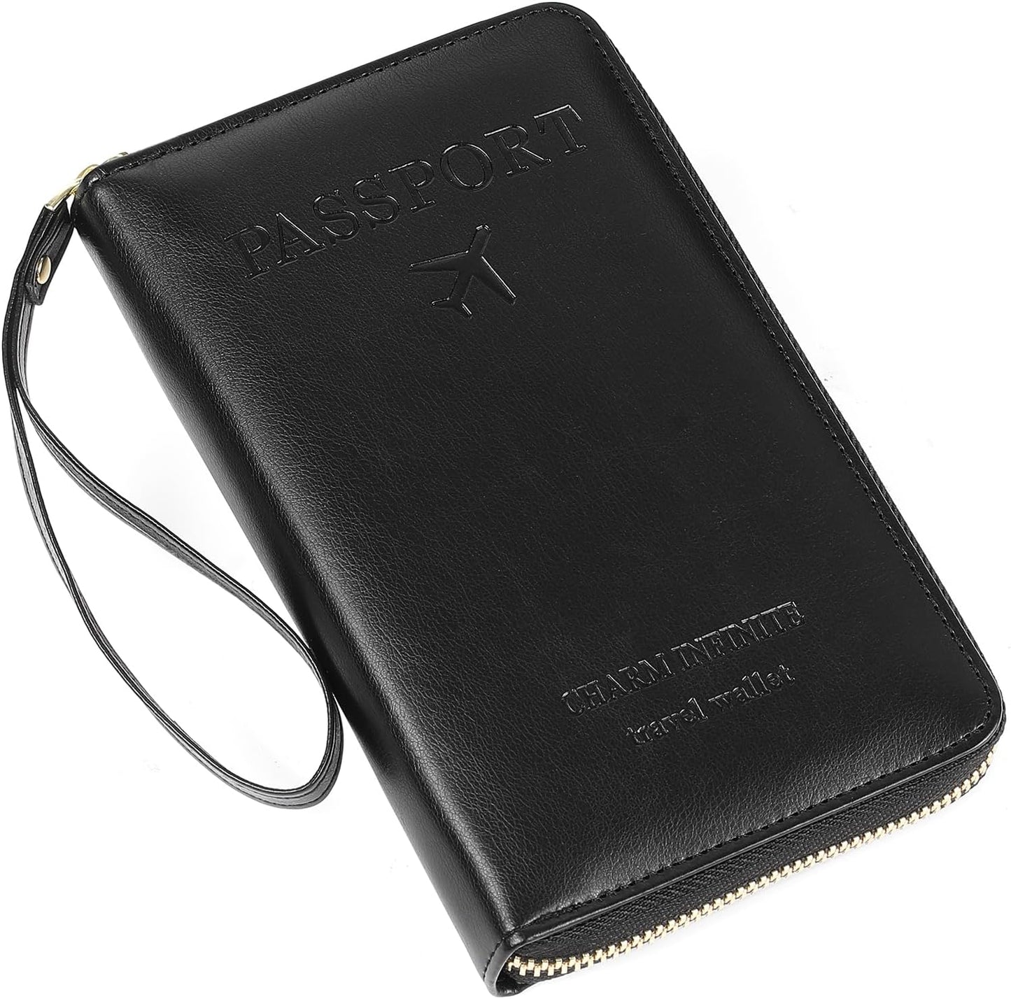 EHIW Passport Holder for Travel Essentials, Passport Wallet Cover Case for Travel Must Haves Accessories,Passport Book Holders for Women and Men(black)