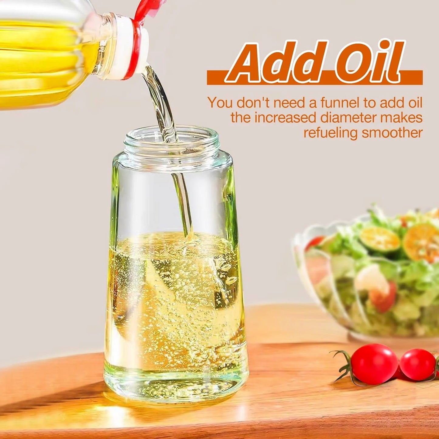 Olive Oil Dispenser Bottle for Kitchen,2 in 1 Oil Sprayer for Cooking, 18oz/600ml Glass Oil Spray Bottle with Pourer, Food-grade Oil Mister for Air Fryer, Salad, Frying, BBQ (2PCSGreen)