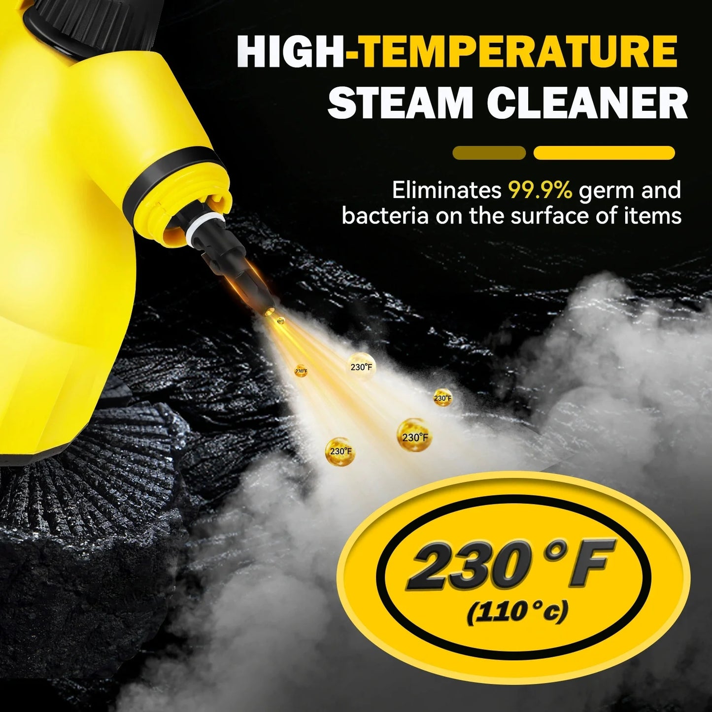 Steam Cleaner, Aspiron Upgrade Steamer for Carpet and Upholstery, Floors, Tiles, Car