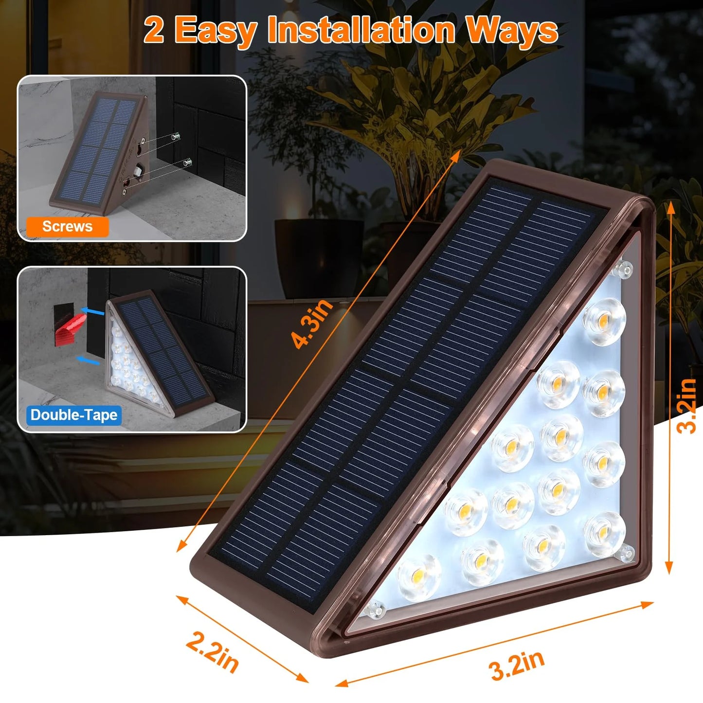 Euur Solar Step Lights for Outside Waterproof IP67, Outdoor Stair Light 6 Pack, Solar Stair Lights Outdoor LED Outdoor Step Lights Decor for Deck, Front Step, Patio, Garden