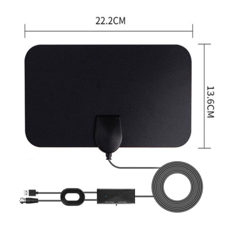LOOKFUN Digital TV Antenna with 360° Signal Booster Long 400 Miles Reception Support 4K 1080p Smart Television with 16.4ft Coaxial HDTV Cable for Local Channels