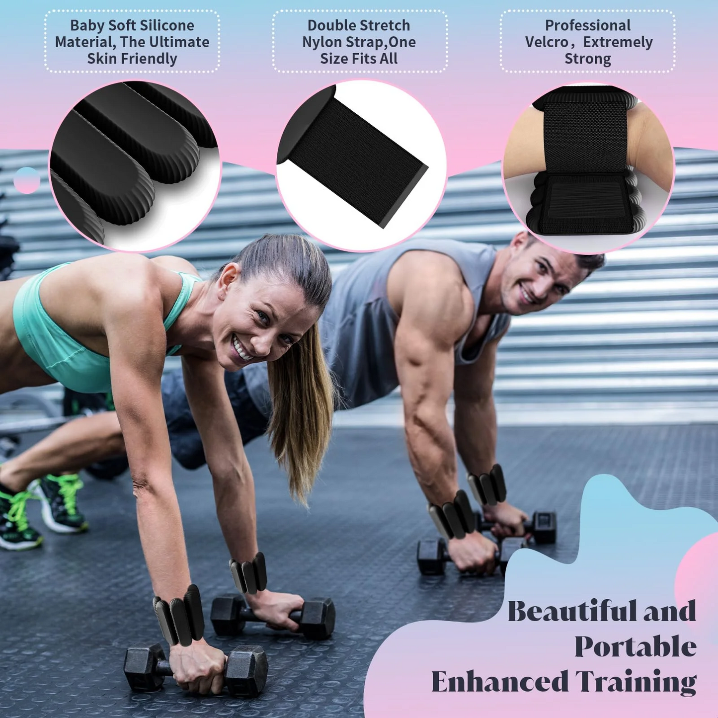 Euur Wrist Weights, Ankle Weights for Women Men, Adjustable Wrist Weighted Bracelet for Home Gym Workout, Running, Yoga, Exercise, Strength Training, Set of 2 (1LB Each)