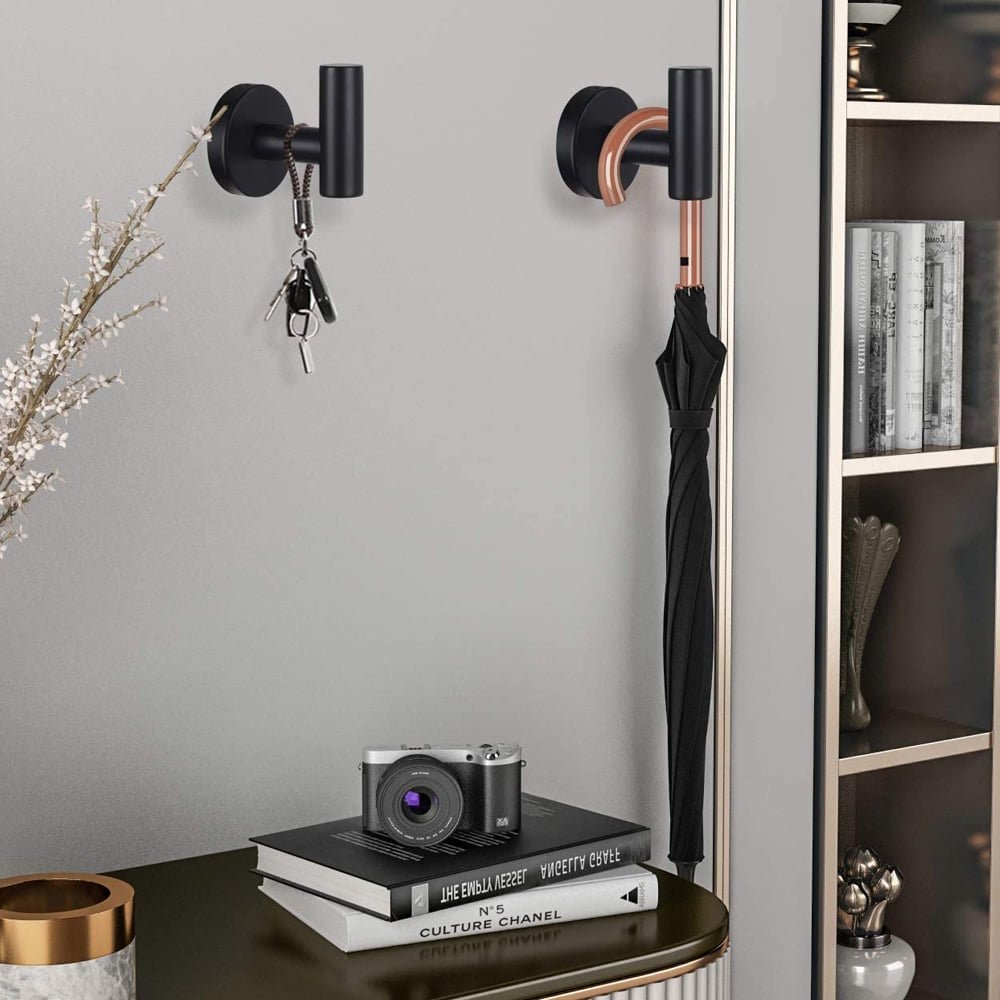 4 Pack Black Towel Hooks Coat Robe hook for bathroom Stainless Steel4 Pack Black Towel Hooks Coat Robe hook for bathroom Stainless Steel