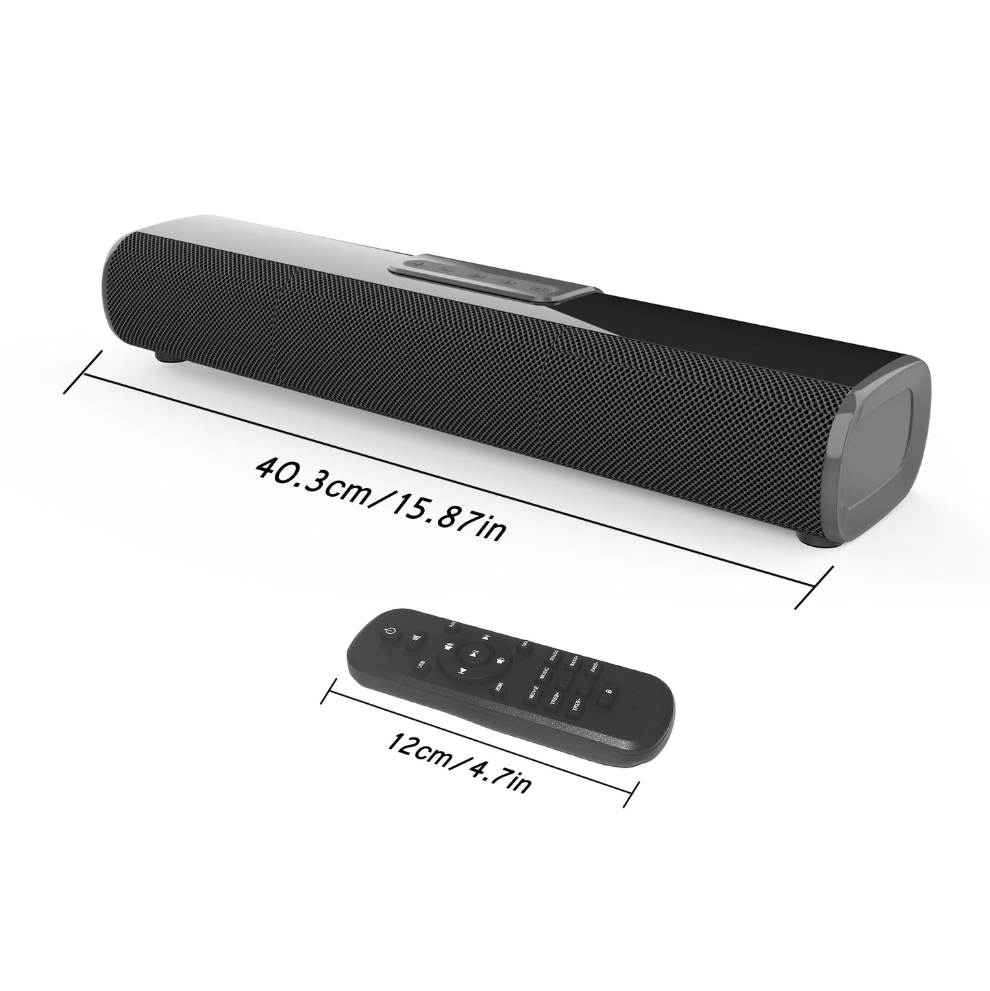 TV Speaker - Soundbar for TV with Bluetooth and HDMI-ARC Connectivity, Black, Includes Remote Control