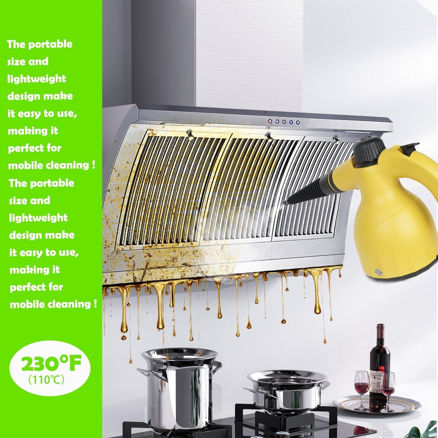 Steam Cleaner, Aspiron Upgrade Steamer for Carpet and Upholstery, Floors, Tiles, Car