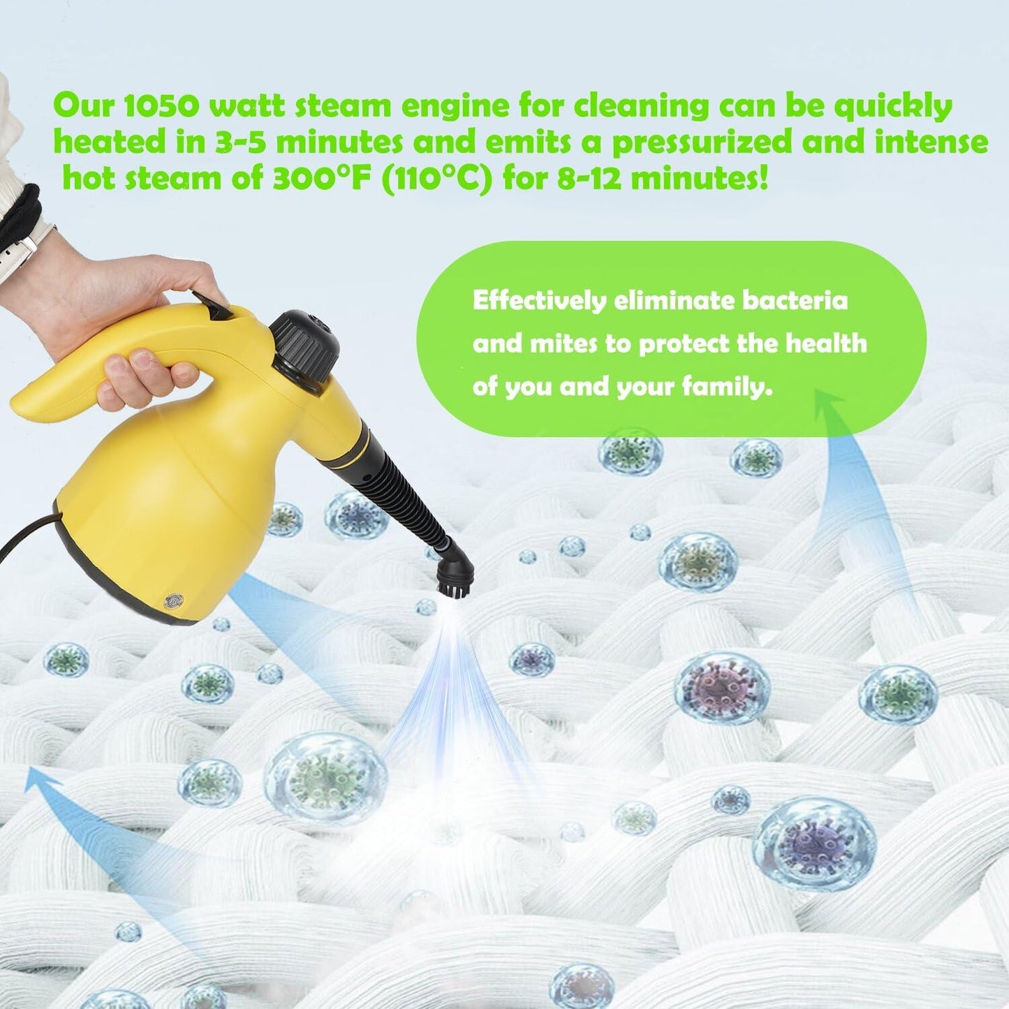 Steam Cleaner, Aspiron Upgrade Steamer for Carpet and Upholstery, Floors, Tiles, Car
