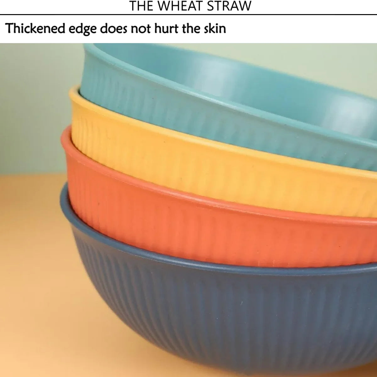 Unbreakable Wheat Straw Set - Microwave and Dishwasher Safe Soup and Salad Bowls, 32-Piece Set, BPA Free, Multicolor