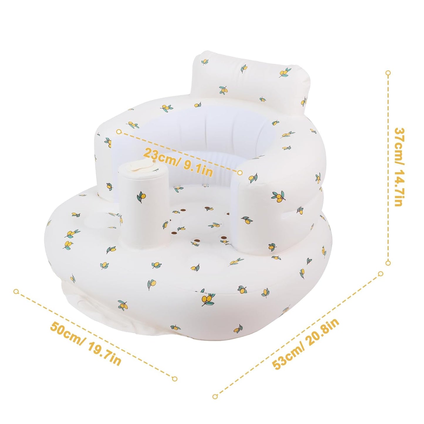 Baby Inflatable Seat for Babies 3 Months & Up, Baby Floor Seats for Sitting Up with Built in Air Pump, Blow Up Baby Chair for Infants -Flower