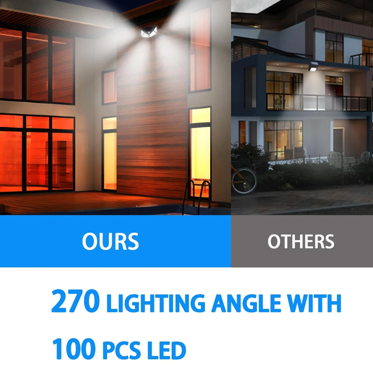 Euur 4 Pack Solar Lights Outdoor, 3 Modes/100LED Solar Security Lights Wireless IP65 Waterproof Solar Motion Lights Outdoor Solar Wall Lights Outdoor Lights for Front Door, Backyard, Garage, Deck…