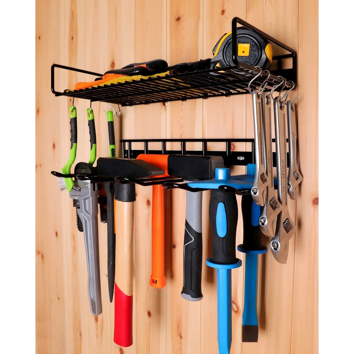 Euur Power Tool Organizer Wall Mounted - Wall Mount Style for Power Drill Tool Holder Organizers and Storage Rack for Heavy Duty Tool Shelf Garage Organization with 4 Drill Holders