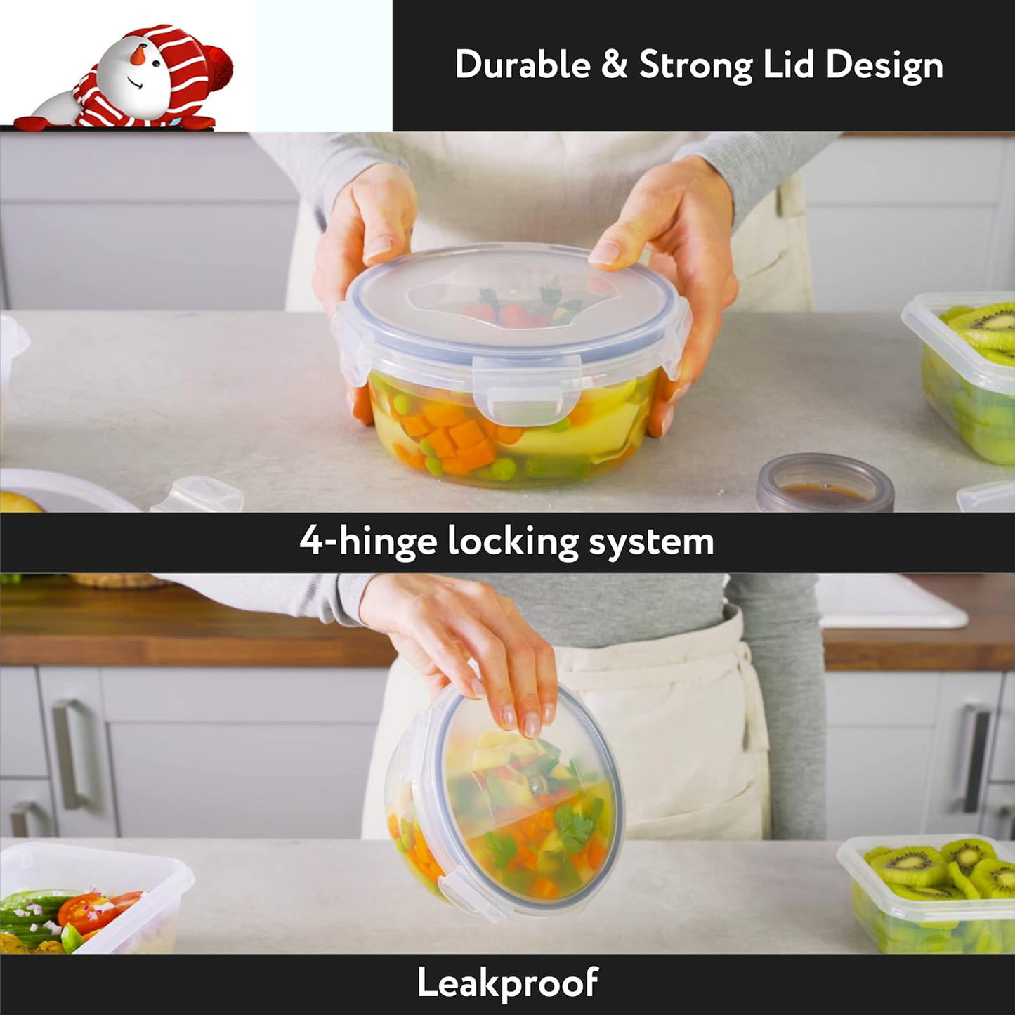 50 Pcs Food Storage Containers with Lids Airtight, Plastic Meal Prep Container for Pantry & Kitchen Organization, BPA-Free, Leak-Proof with Labels & Marker Pen
