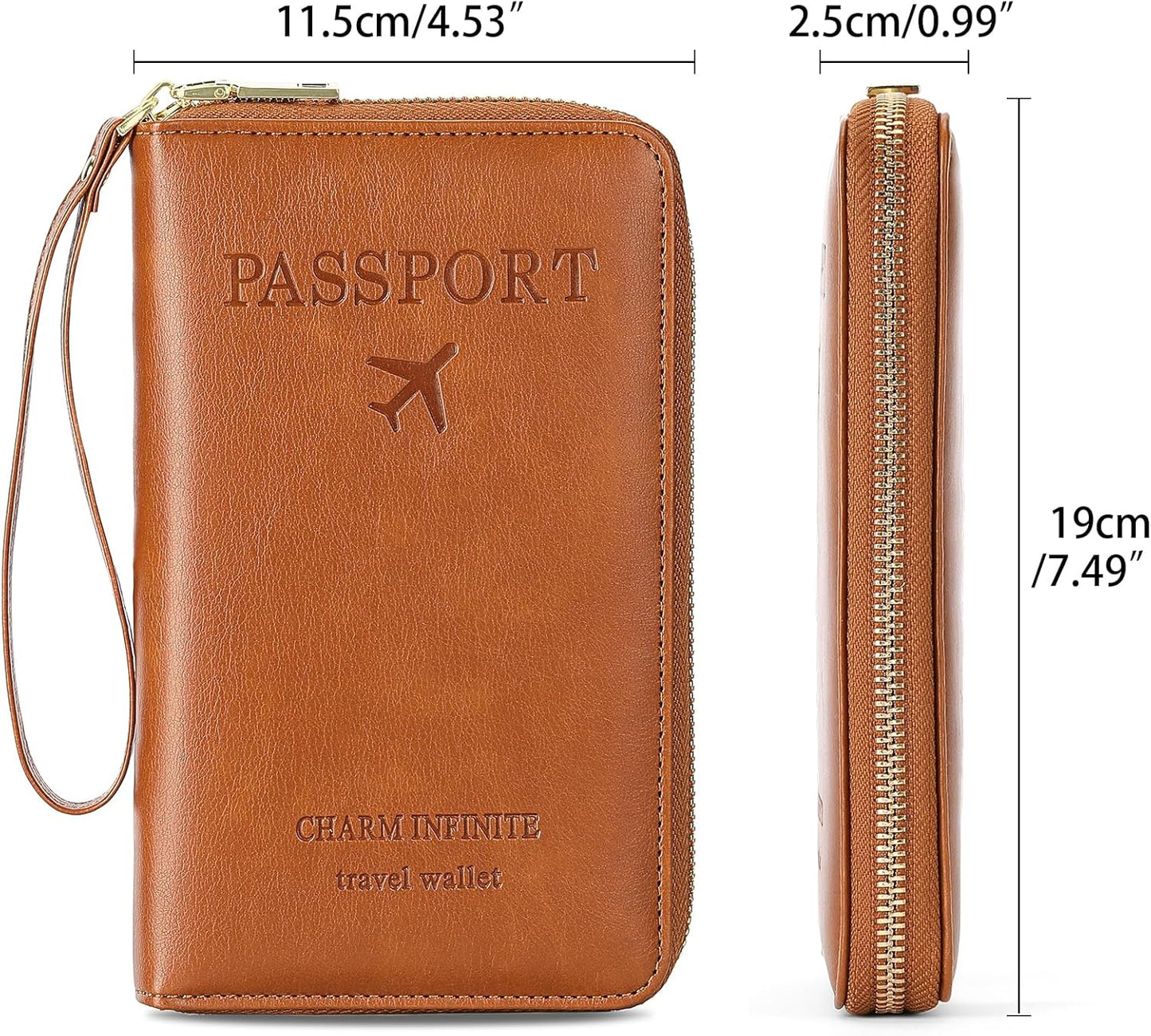 EHIW Passport Holder for Travel Essentials, Passport Wallet Cover Case for Travel Must Haves Accessories,Passport Book Holders for Women and Men(brown)