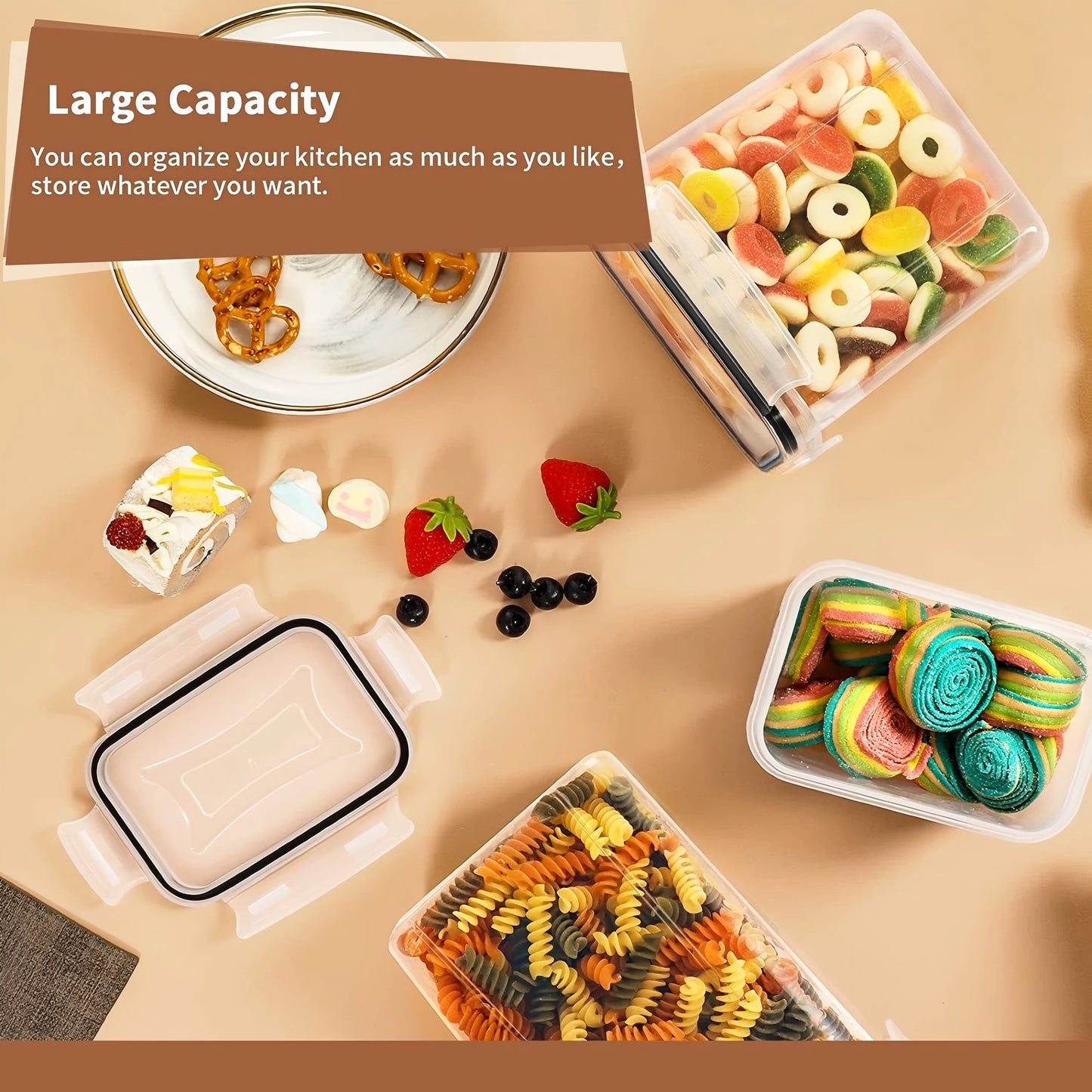 16 pcs Airtight Food Storage Containers, Flour Canisters, for Kitchen Organization