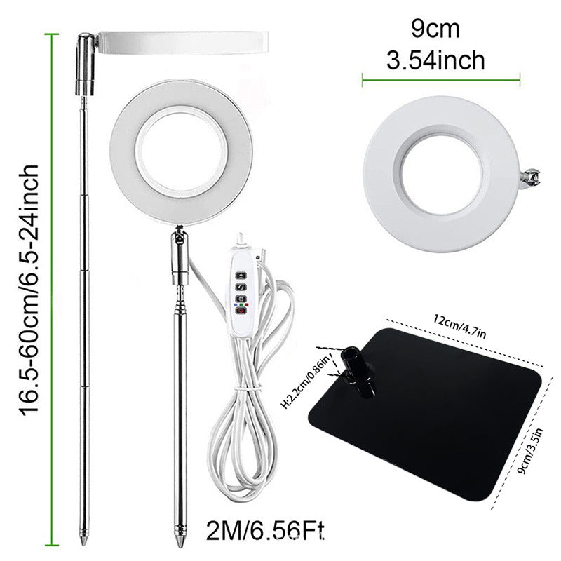 Plant Grow Light, LED Growing Light for Indoor Plants, Full Spectrum Desk Growth Lamp w/ Automatic Timer(3/9/12Hrs) & Height Adjustable, 10 Dimmable Brightness for Small Plants, 2 Packs, White