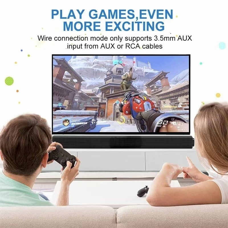 LOOKFUN Sound Bar for Smart TV, Soundbar with Bluetooth/Opt/AUX Connect, Volume Boost, 3 Equalizer Modes, for TV/PC/Gaming/Projectors
