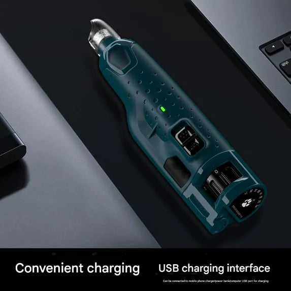 Dog Nail Grinder with 6-Speed, 2 Led Lights, Rechargeable Electric 3-Piece for Dogs and Cats-Green