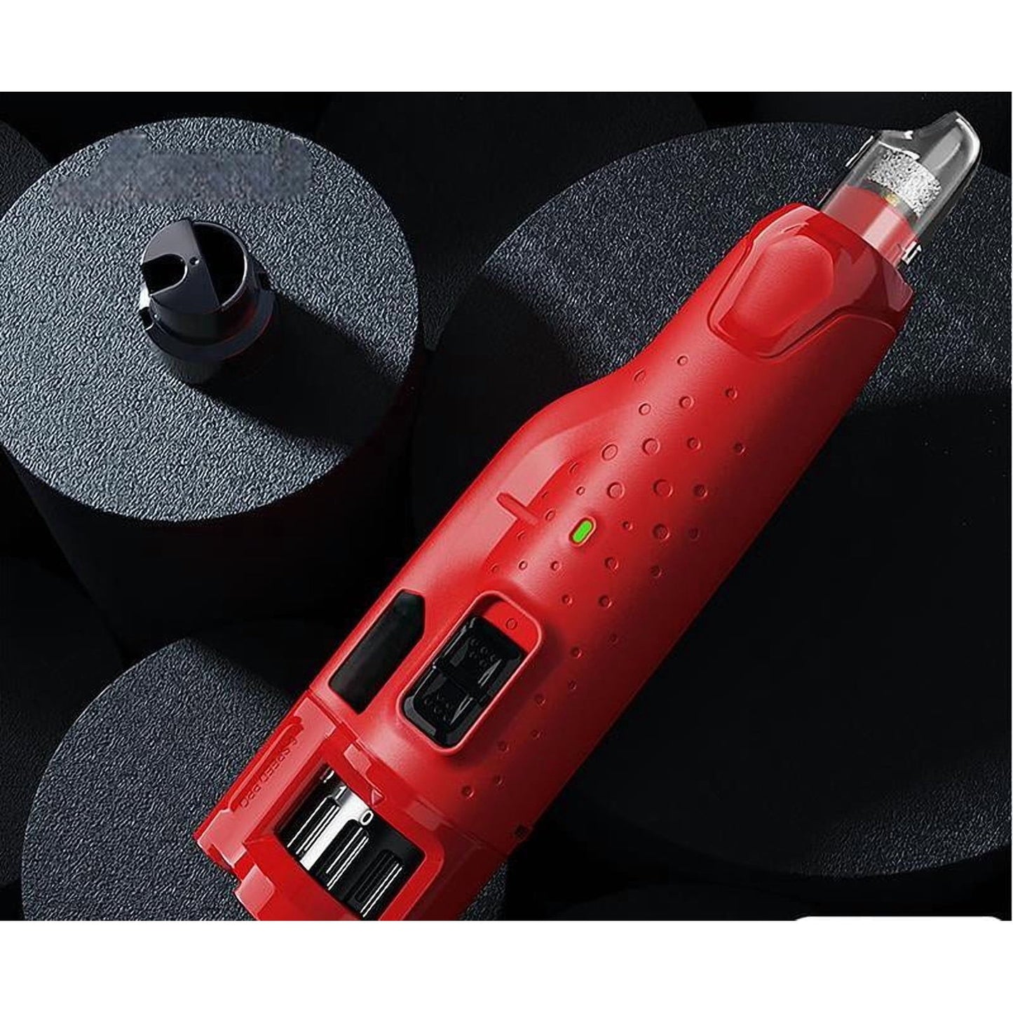 Dog Nail Grinder with 6-Speed, 2 Led Lights, Rechargeable Electric 3-Piece for Dogs and Cats-Red