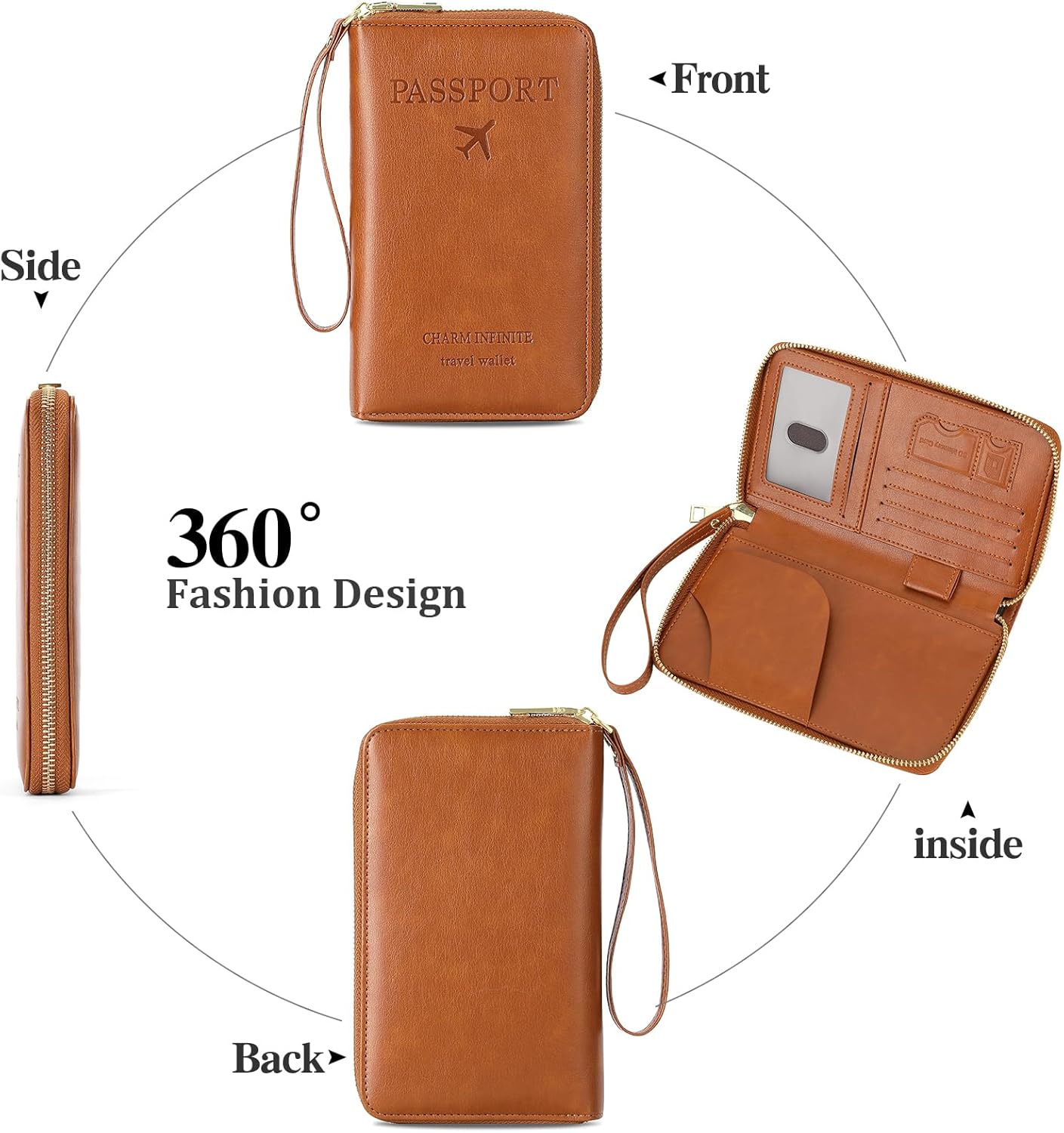 EHIW Passport Holder for Travel Essentials, Passport Wallet Cover Case for Travel Must Haves Accessories,Passport Book Holders for Women and Men(brown)