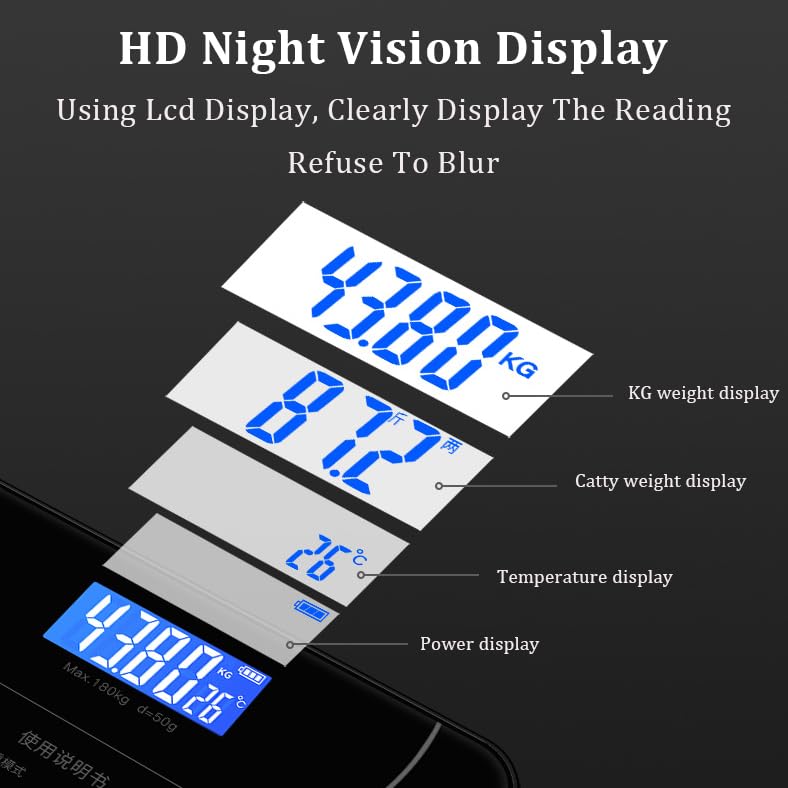 Digital Bathroom Scales Smart Body Fitness Compositions Health Analyzer,13 Body Composition Analyzer Sync Weight Scale BMI Health Monitor Sync Apps - Black