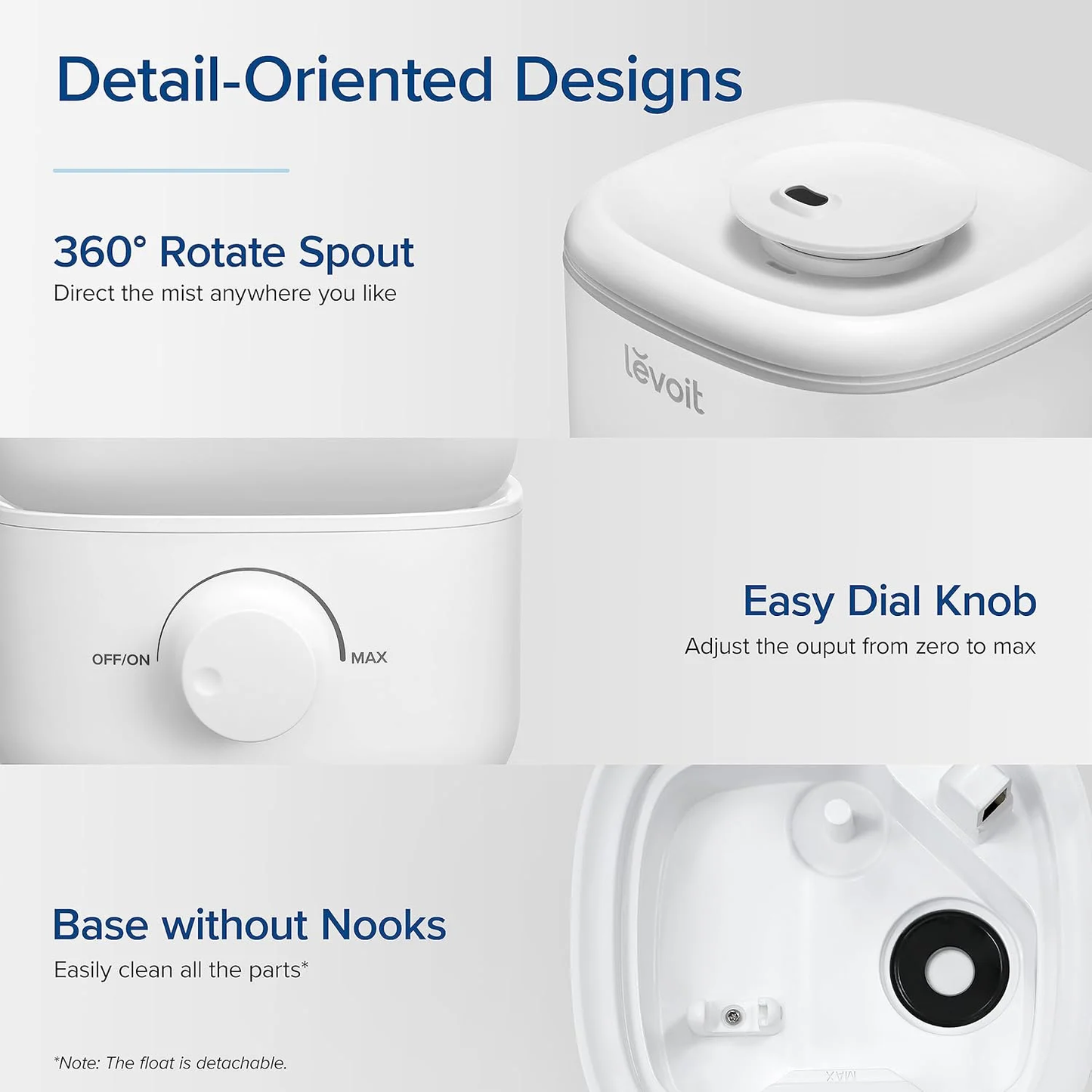 Top Fill Humidifiers for Bedroom, 2.5L Tank for Large Room, Easy to Fill & Clean, 28dB Quiet Cool Mist Air Humidifier for Home Baby Nursery & Plants, Auto Shut-off and BPA-Free for Safety, 25H