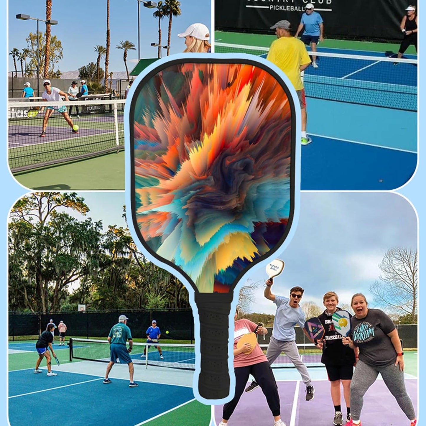 Pickleball Paddles, USAPA Approved Fiberglass Surface Pickleball Set with Pickleball Rackets, Pickleball Paddles Set for Men Women, It Is A Great Gift Option for Family, Loved Ones, and Friends.