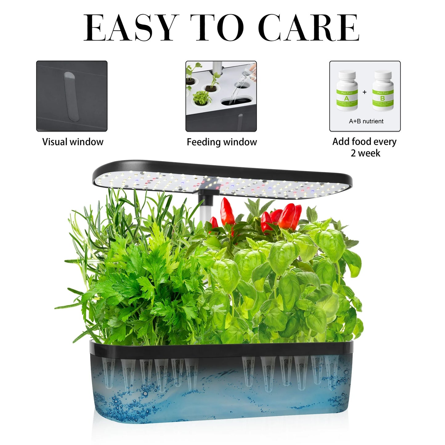 12 Pods Hydroponics Growing System, OHHSUN Indoor Herb Garden Kit with LED Grow Light Quiet Smart Water Pump Automatic Timer Healthy Fresh Herbs Vegetables - Hydroponic Planter for Home Kitchen
