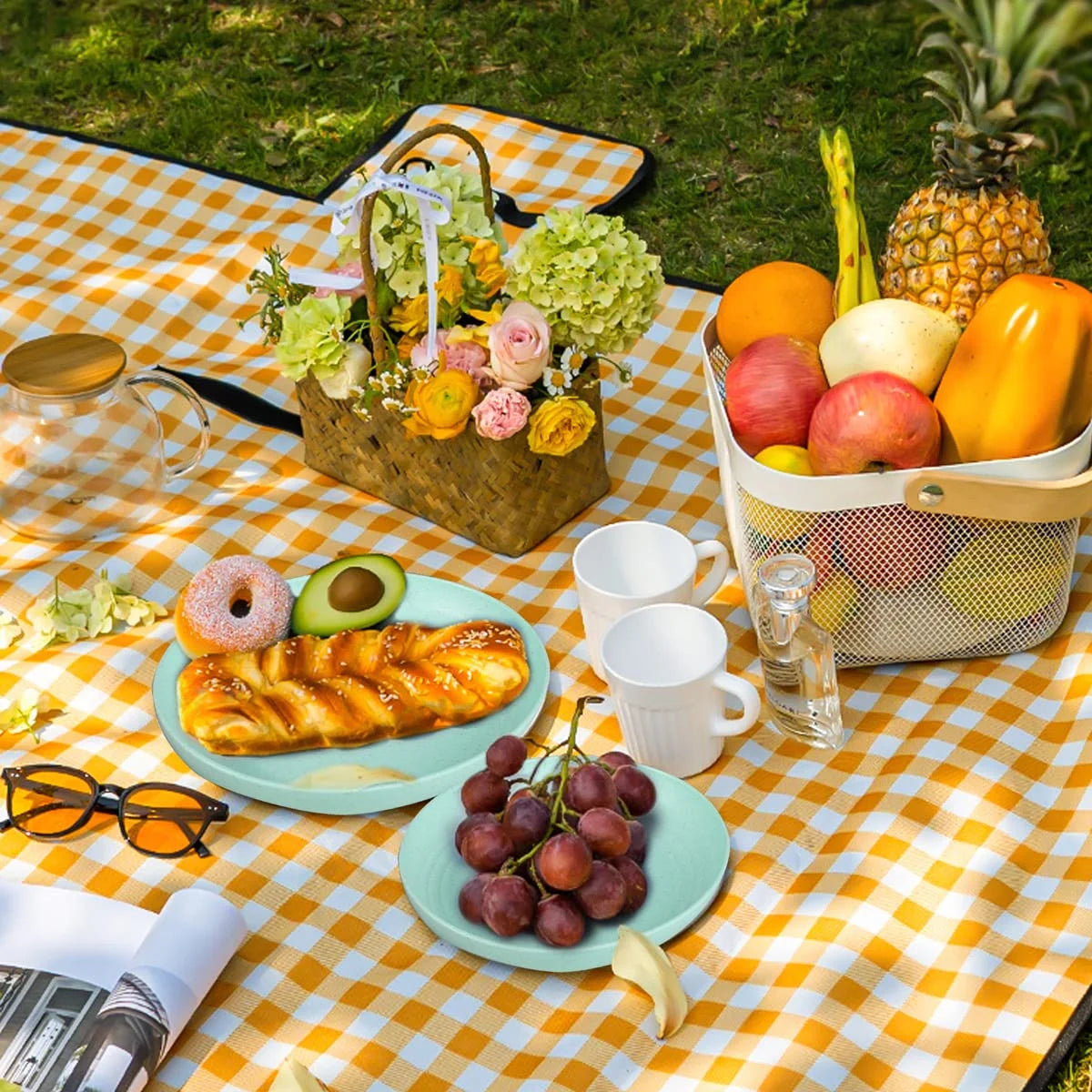 LVL Wheat Straw Dinnerware, Microwave Dishwasher Safe, Unbreakable Light Weight Plates Service For 8, Reusable Tableware Set, Multicolor Set 16pcs Plates, 8pcs Bowls, 8pcs Cups- Multi Color