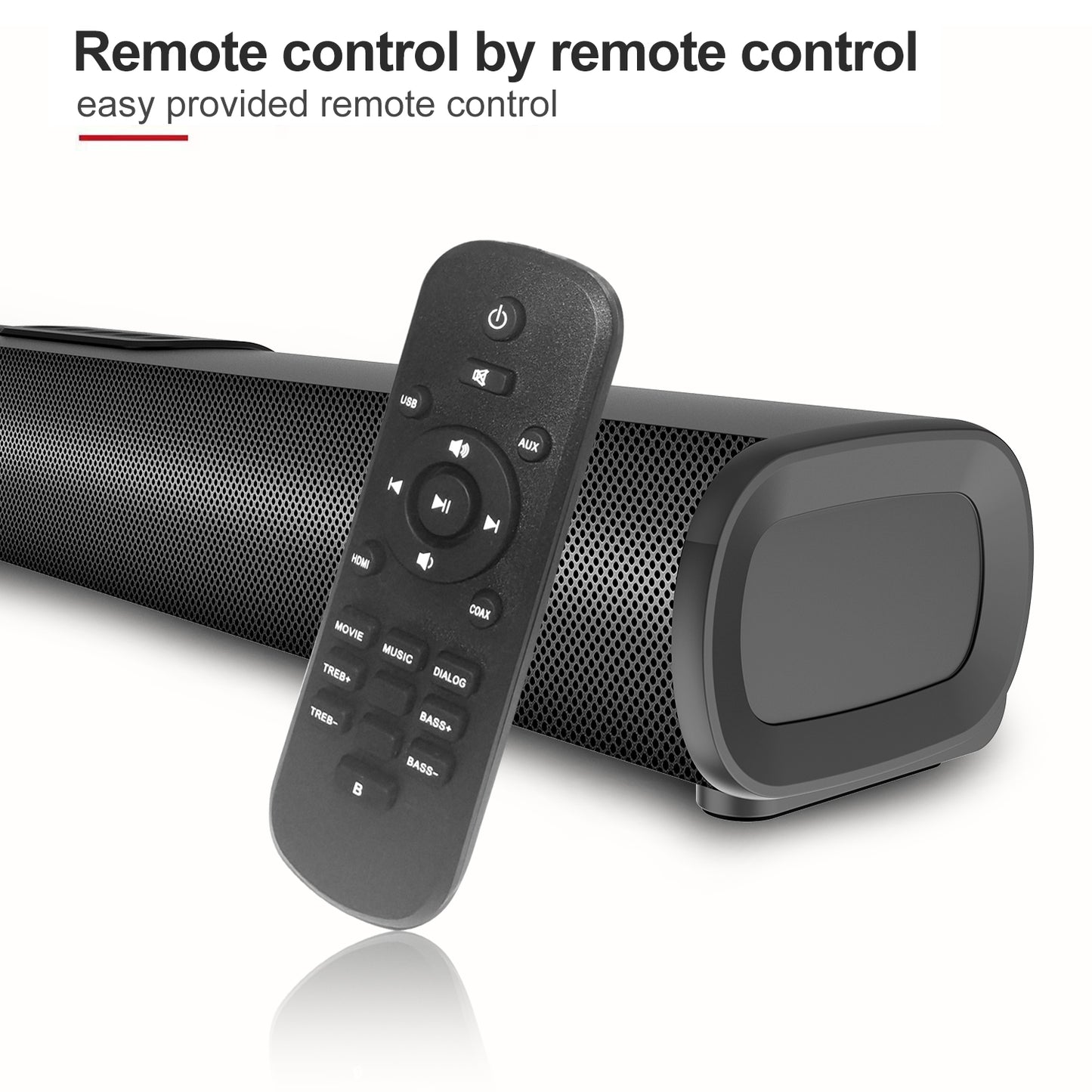 TV Speaker - Soundbar for TV with Bluetooth and HDMI-ARC Connectivity, Black, Includes Remote Control