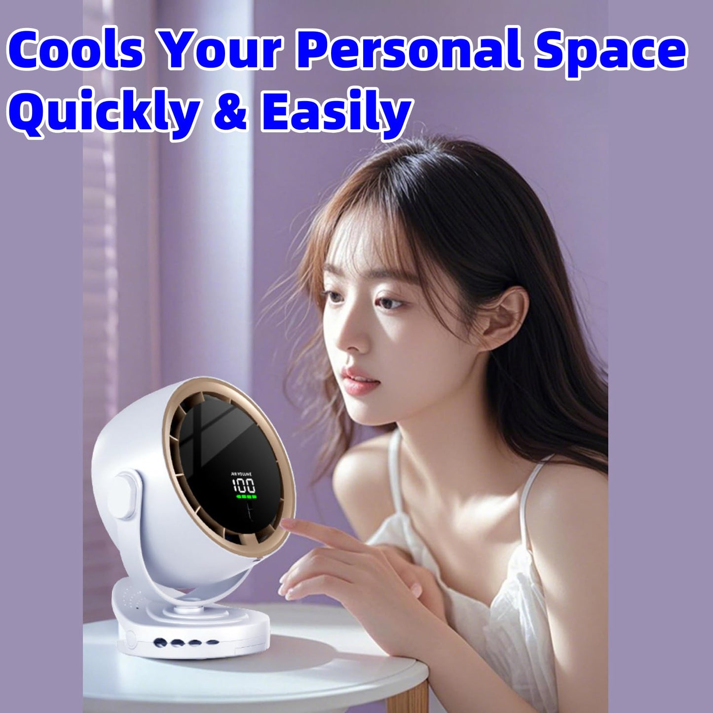 Desk Fans for Home, Quiet Table Fan Air Circulator Fans for Whole Room, 90°+70° Oscillating Dorm Fan with Remote, 3 Speeds, Desktop Fan for Home, Dorm