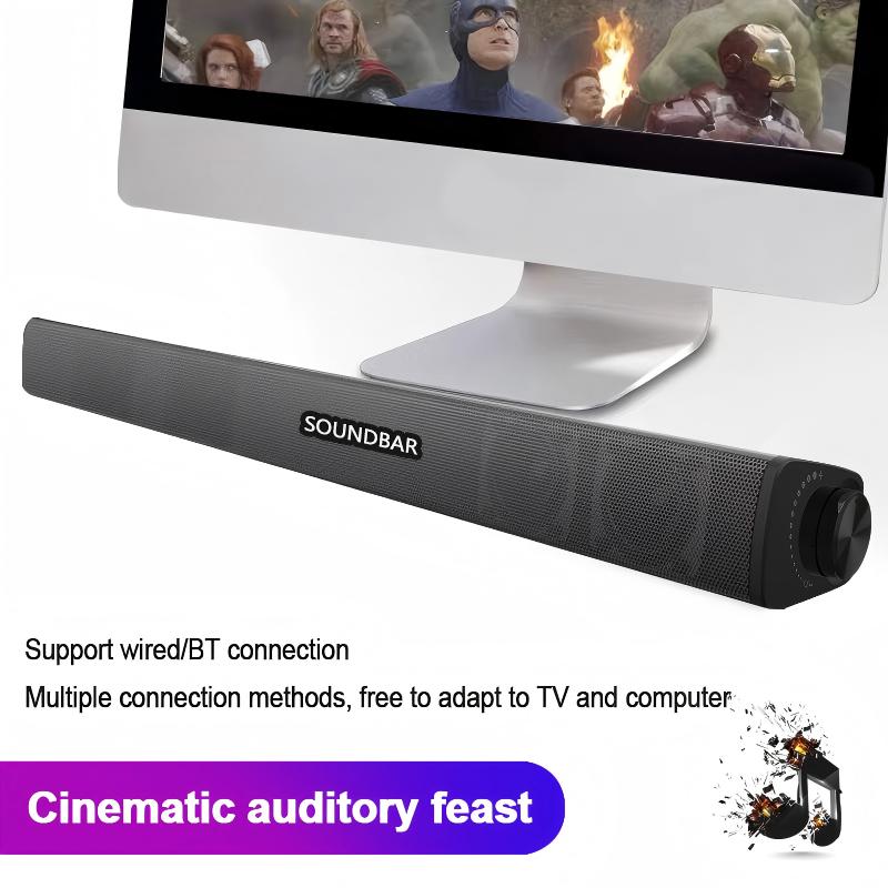 LOOKFUN Sound Bar for Smart TV, Soundbar with Bluetooth/Opt/AUX Connect, Volume Boost, 3 Equalizer Modes, for TV/PC/Gaming/Projectors