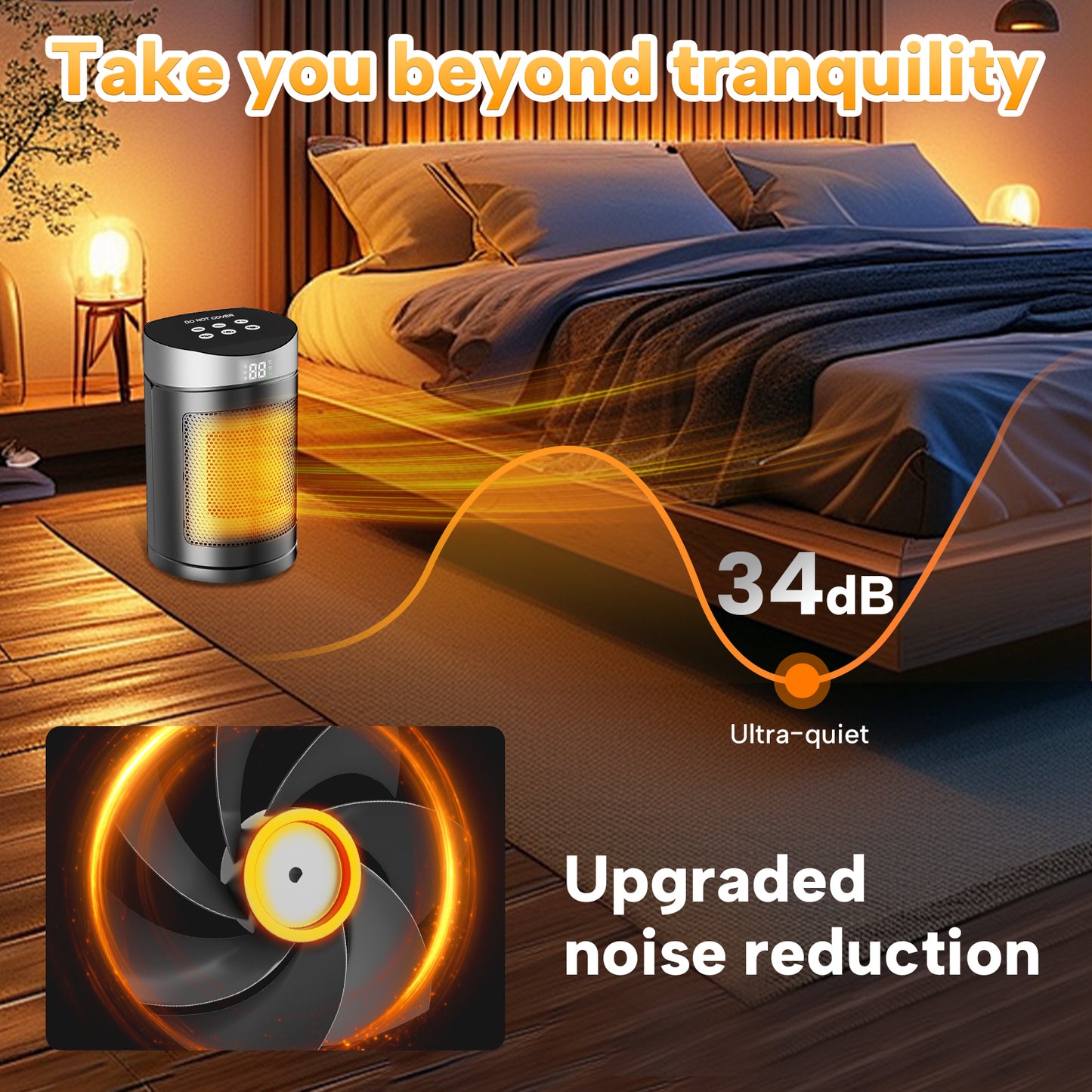 Space Heater, IRINNA Small Portable Electric Heaters for Indoor Use with Thermostat and Remote, 70°Oscillation, 12H Timer, 4 Modes, 1200W PTC Ceramic Fast Safety Heat for Office Bedroom Home