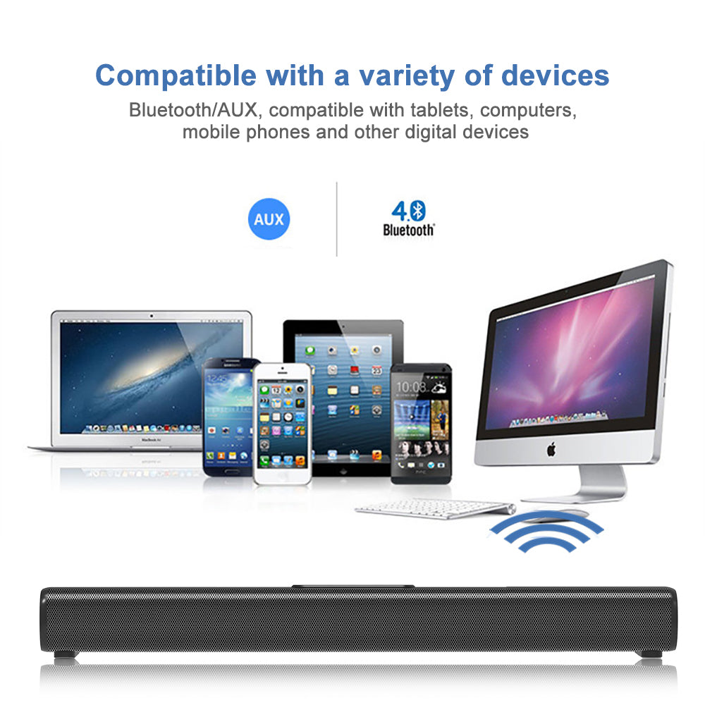 LOOKFUN Sound Bar for Smart TV, Soundbar with Bluetooth/ARC/Opt/AUX Connect, Auto Volume Boost, 3 Equalizer Modes, Soundbar for TV/PC/Gaming/Projectors