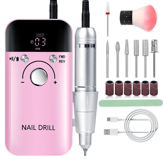 IDFINE Electric Nail Drill Professional 45000RPM, Rechargeable Nail Drill Kit Portable Electric Nail File for Acrylic Nails Gel Polishing Removing Nail Drill Machine for Manicure Salon Home