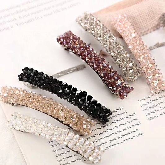 EHIW Elegant Hair Clips Fashion Hair Barrettes for Women, Sparkly Glitter Rhinestones Flowers Hairpin French Style Hairclips Vintage Hair Accessoires for Women
