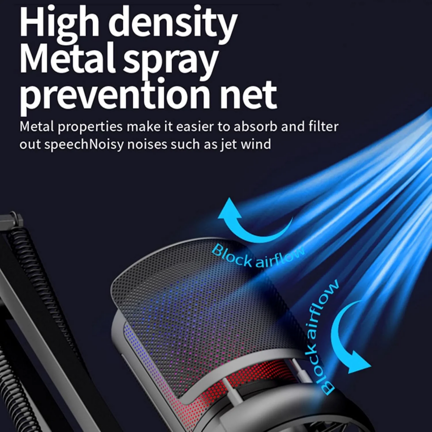 Gaming USB Microphone for PC，Podcast Microphone Kit for Streaming, Condenser Mic with Quick Mute, Boom Arm, Pop Filterm, RGB Indicator, Shock Mount, Rotate gain Button, Compatible with PS4/5/PC