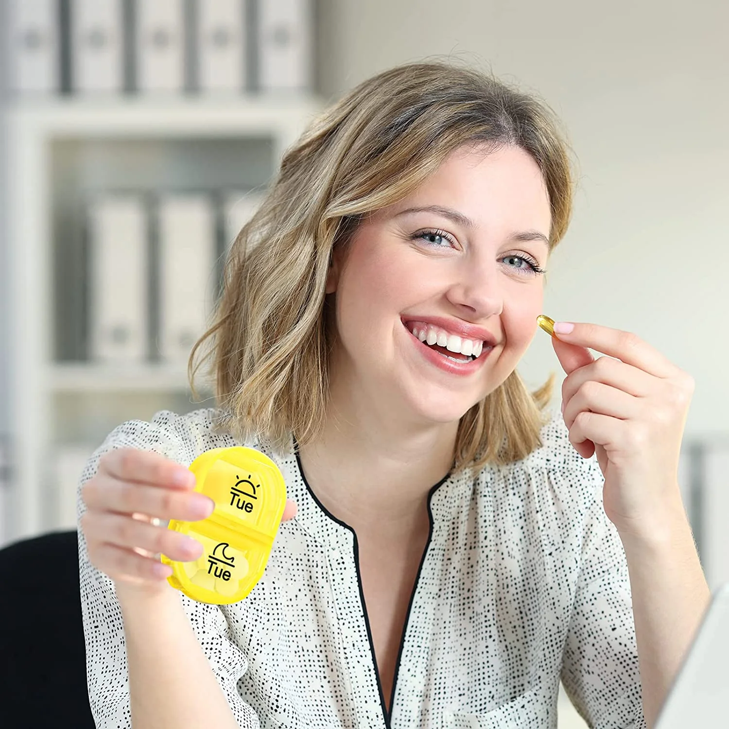 IDFINE Pill Box 2 Times a Day, Weekly Pill Organizer AM PM with 7 Daily Pocket Case to Hold Vitamin, Medicine, Medication, and Supplement