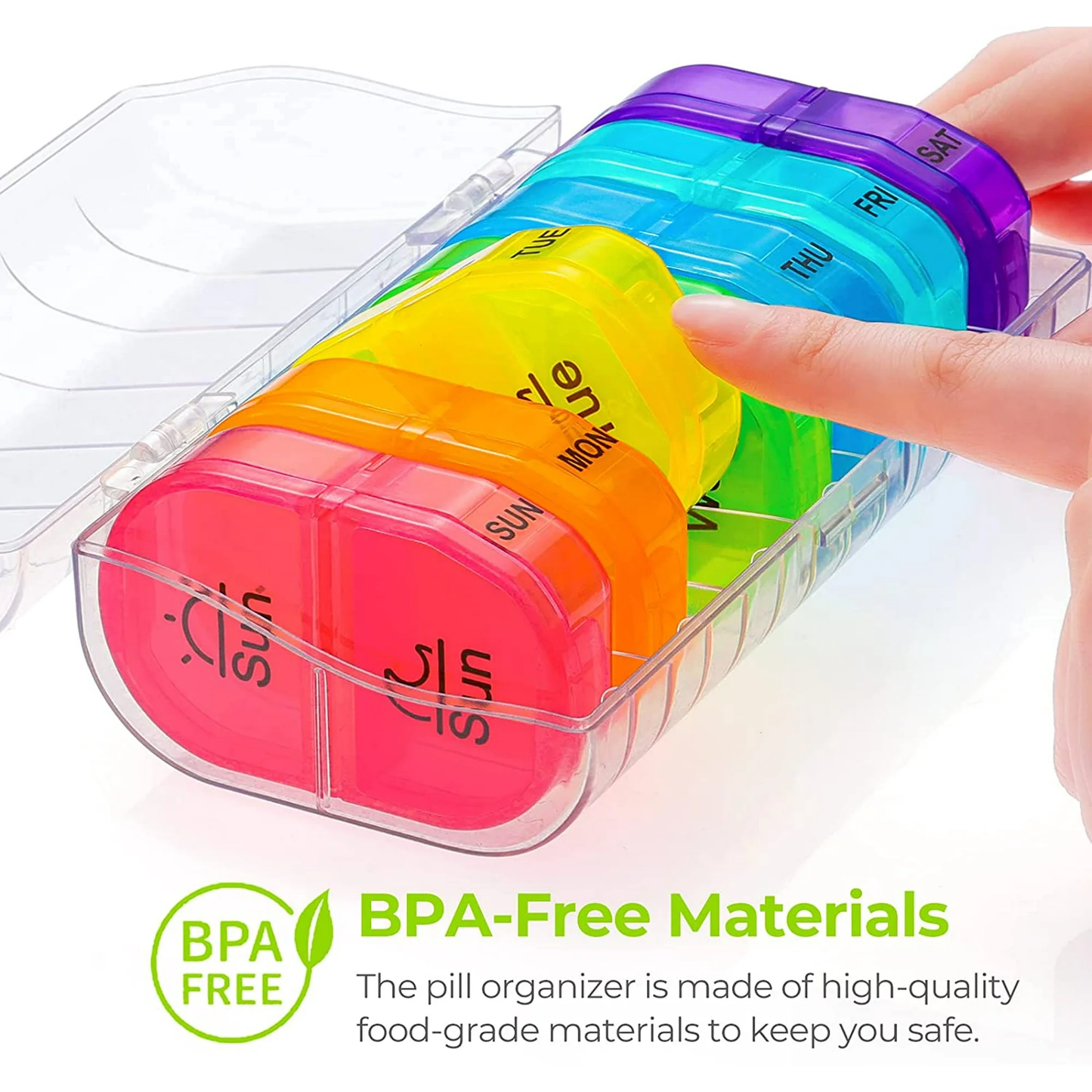 IDFINE Pill Box 2 Times a Day, Weekly Pill Organizer AM PM with 7 Daily Pocket Case to Hold Vitamin, Medicine, Medication, and Supplement