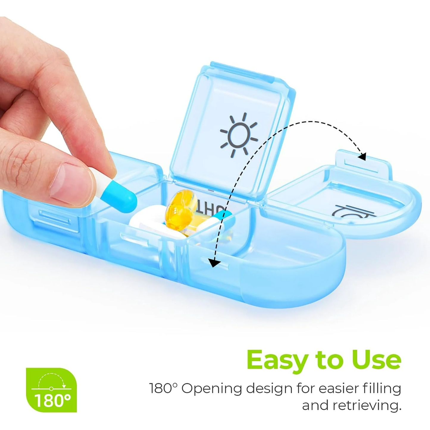 IDFINE Weekly Pill Organizer 3 Times a Day, Large 7 Day Pill Box 3 Times a Day with Separate Container, Portable Pill Case for Medication, Vitamins, Fish Oil and Supplements