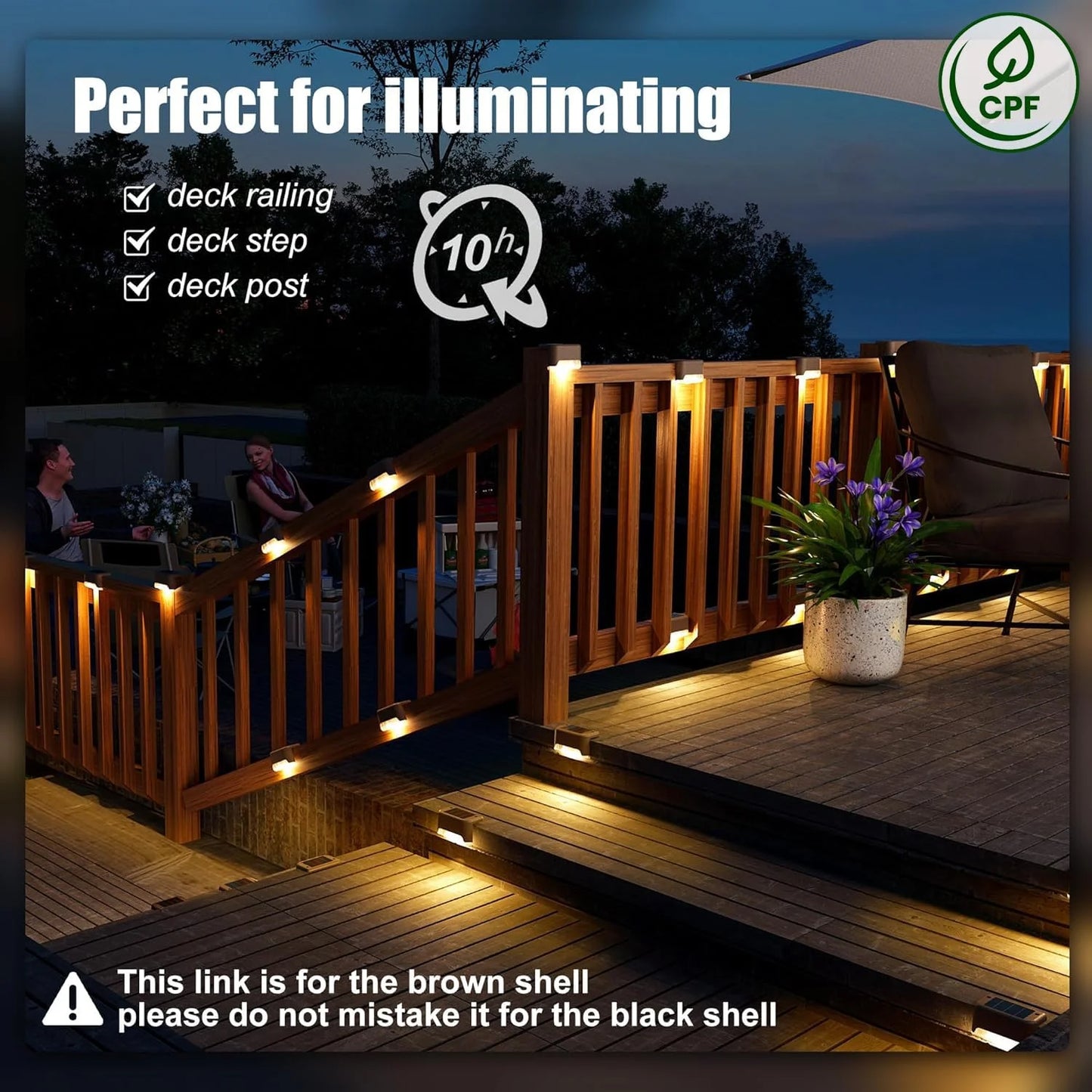 Solar Deck Lights Outdoor 16 Pack, Euur Solar Step Lights Waterproof Led Solar lights for Outdoor Stairs, Step , Fence, Yard, Patio, and Pathway