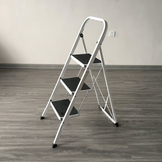 3 Step Ladder, ODEB Folding Step Stool with Wide Anti-Slip Pedal, 330lbs Sturdy Steel Ladder, Convenient Handgrip, Lightweight, Portable Steel Step Stool