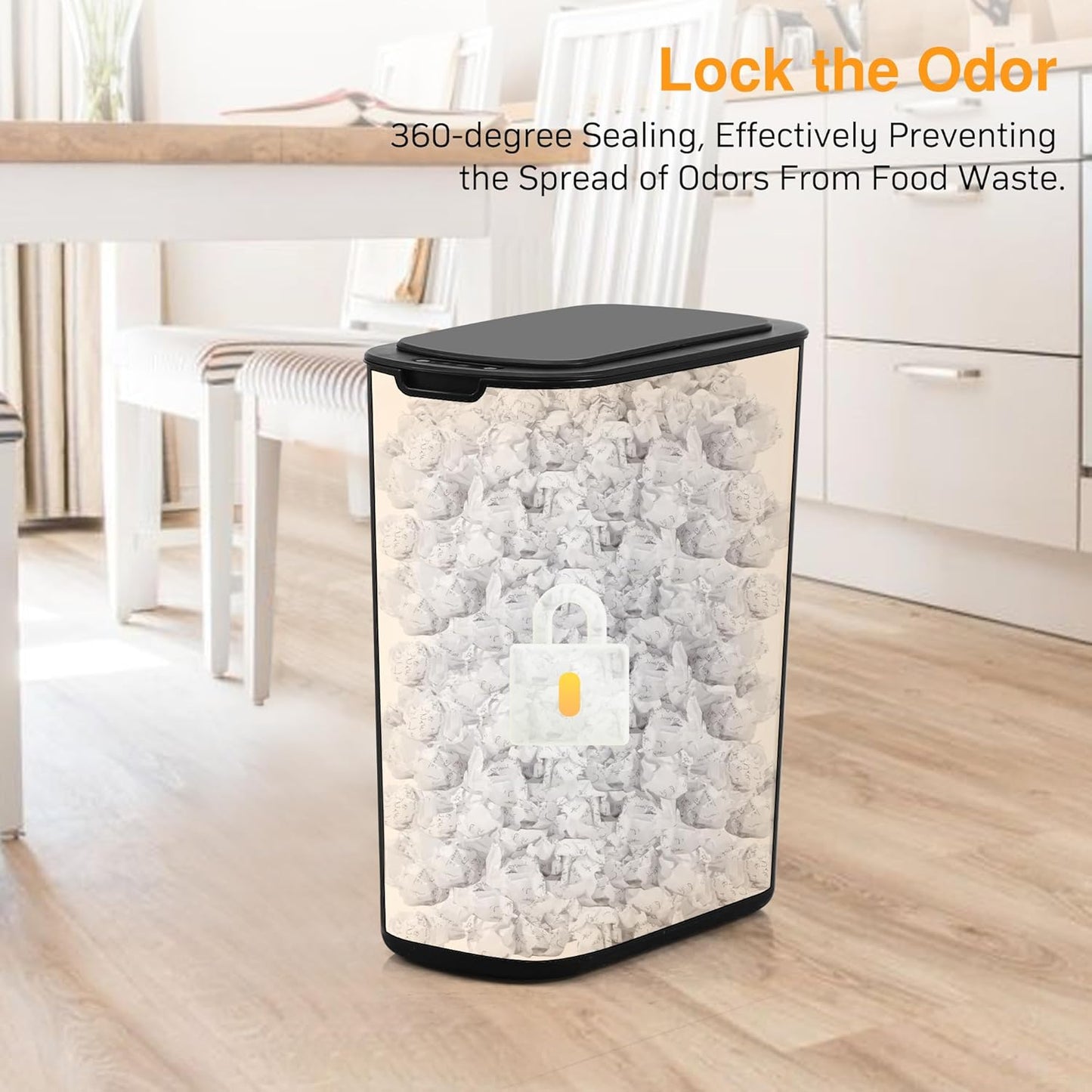 2 Pack 3.2 Gallon Automatic Touchless Garbage Can, Small Motion Sensor Smart Trash Can, Slim Waterproof Trash Bin for Bedroom, Bathroom, kitchen, Office, Living Room, Black