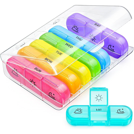 IDFINE Weekly Pill Organizer 3 Times a Day, Large 7 Day Pill Box 3 Times a Day with Separate Container, Portable Pill Case for Medication, Vitamins, Fish Oil and Supplements