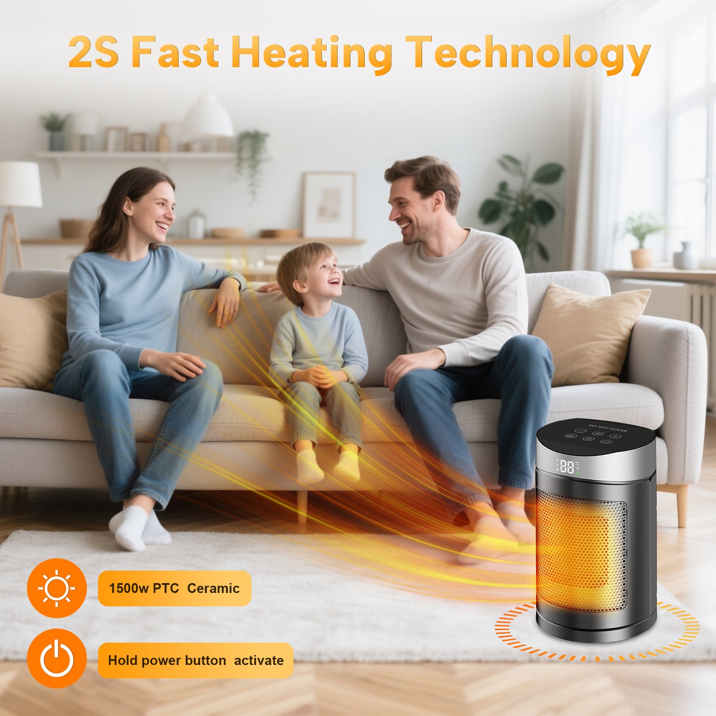 Space Heater, IRINNA Small Portable Electric Heaters for Indoor Use with Thermostat and Remote, 70°Oscillation, 12H Timer, 4 Modes, 1200W PTC Ceramic Fast Safety Heat for Office Bedroom Home